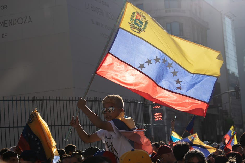 Venezuelan flag with US Capitol building in background representing Trump's statehood proposal