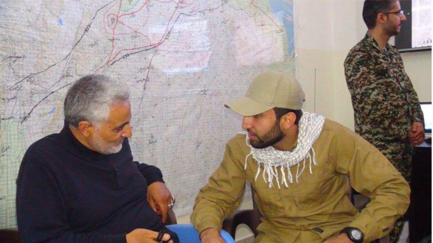Mohammad Baqer Saad Dawood Al-Saadi with Qasem Soleimani in a complaint photo
