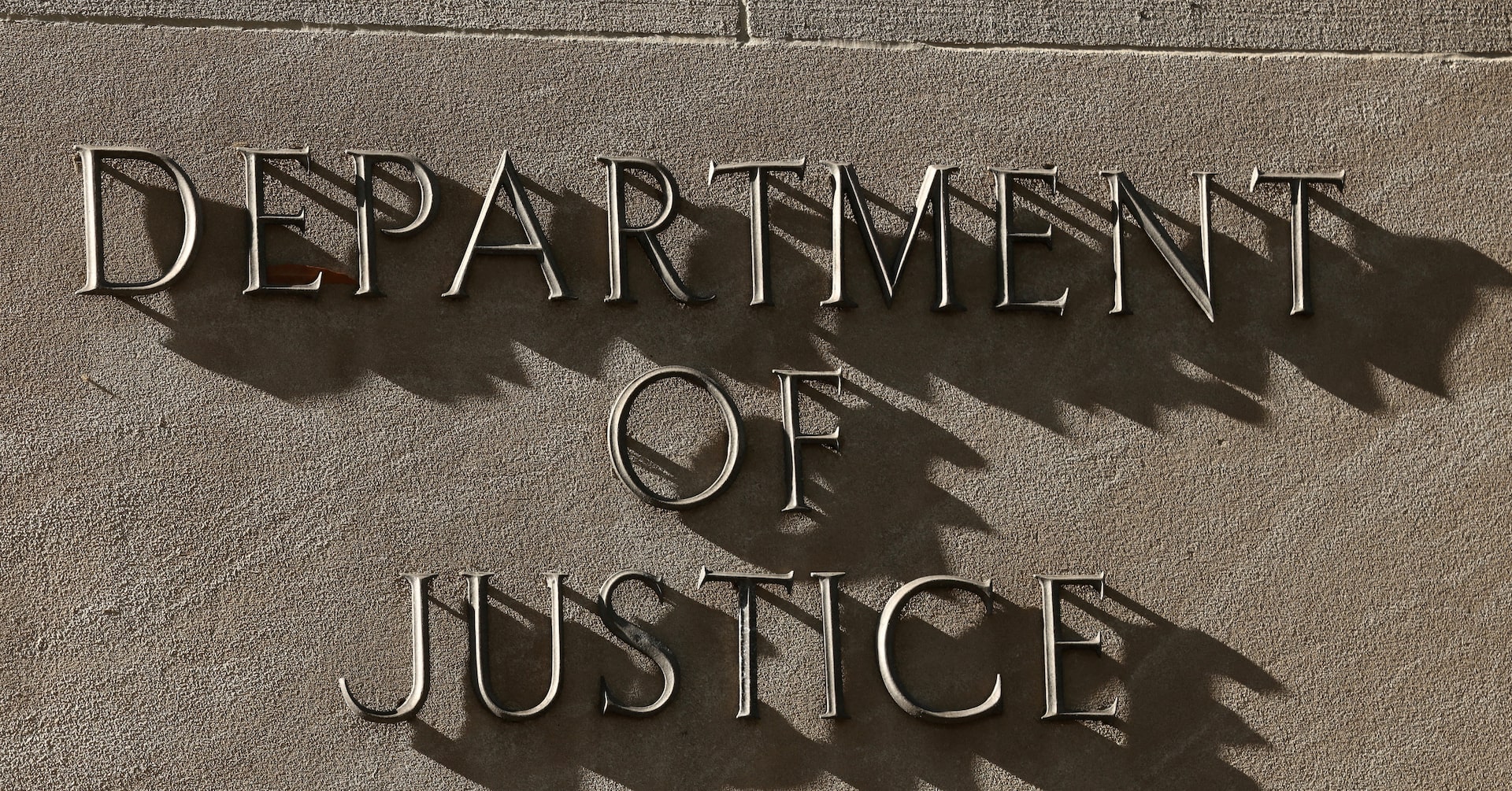 U.S. Department of Justice sign in Washington, D.C.