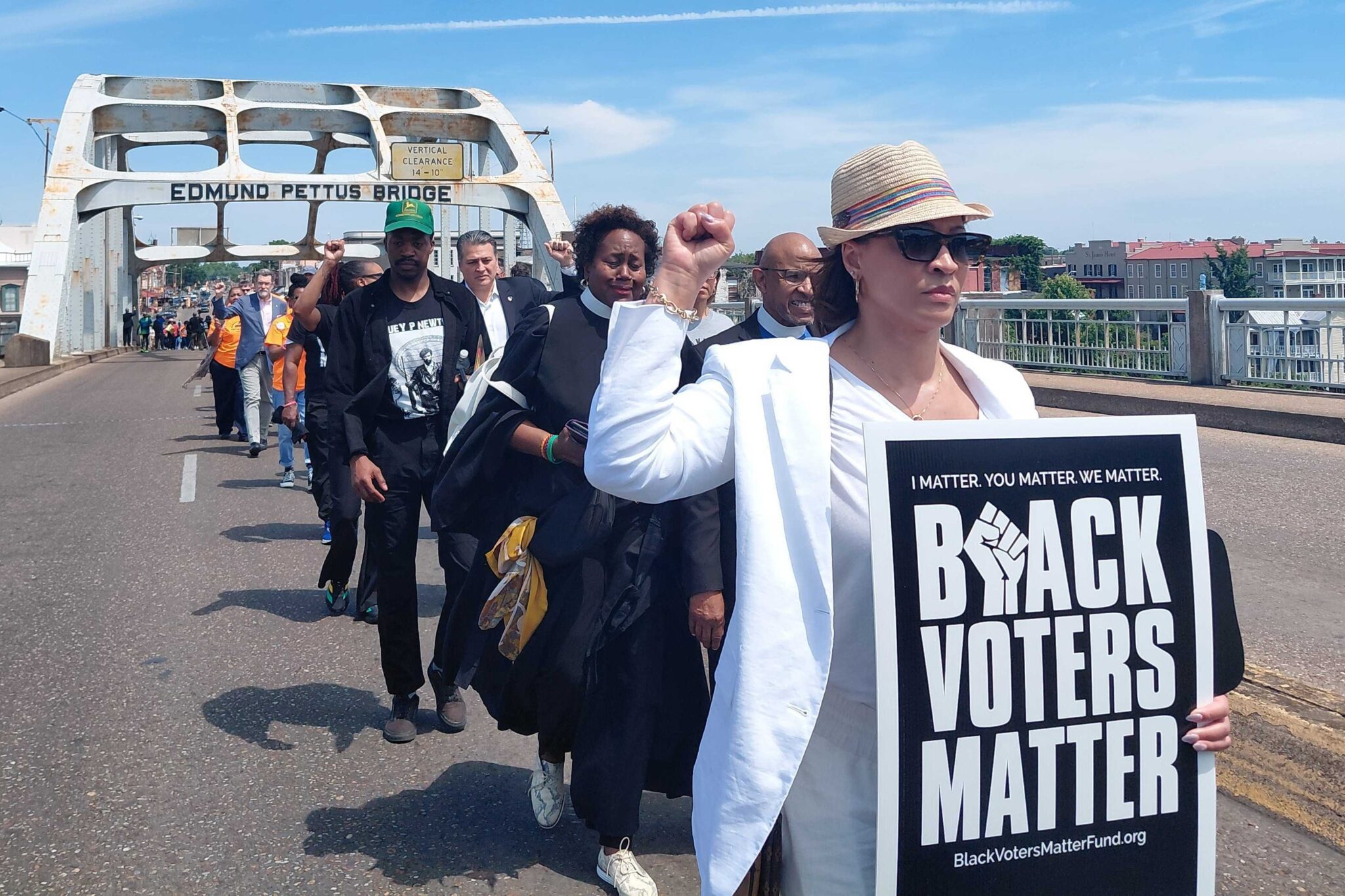 Voting-rights rally at the Alabama state capitol in Montgomery