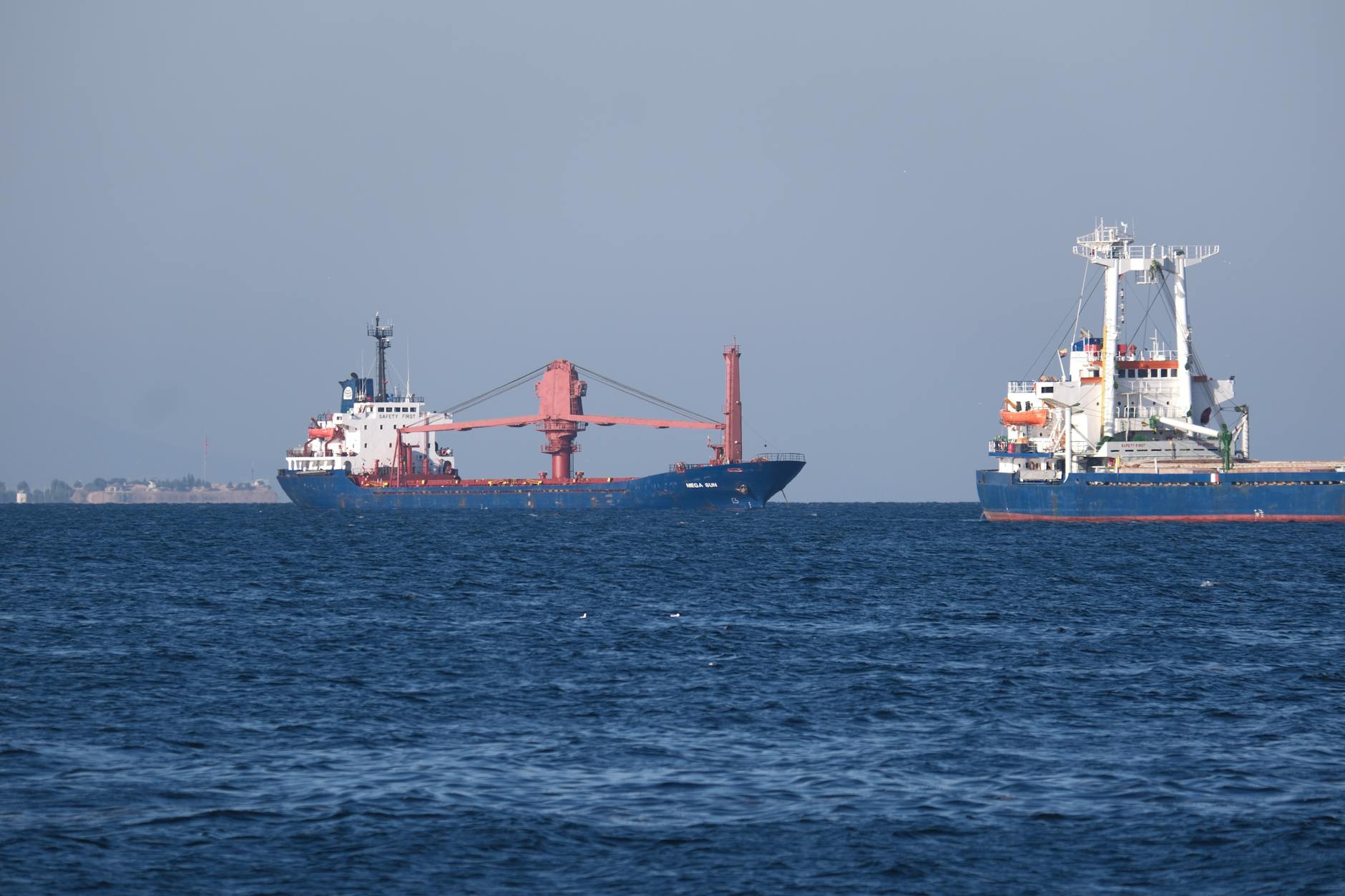 Aid boats at sea near Cyprus