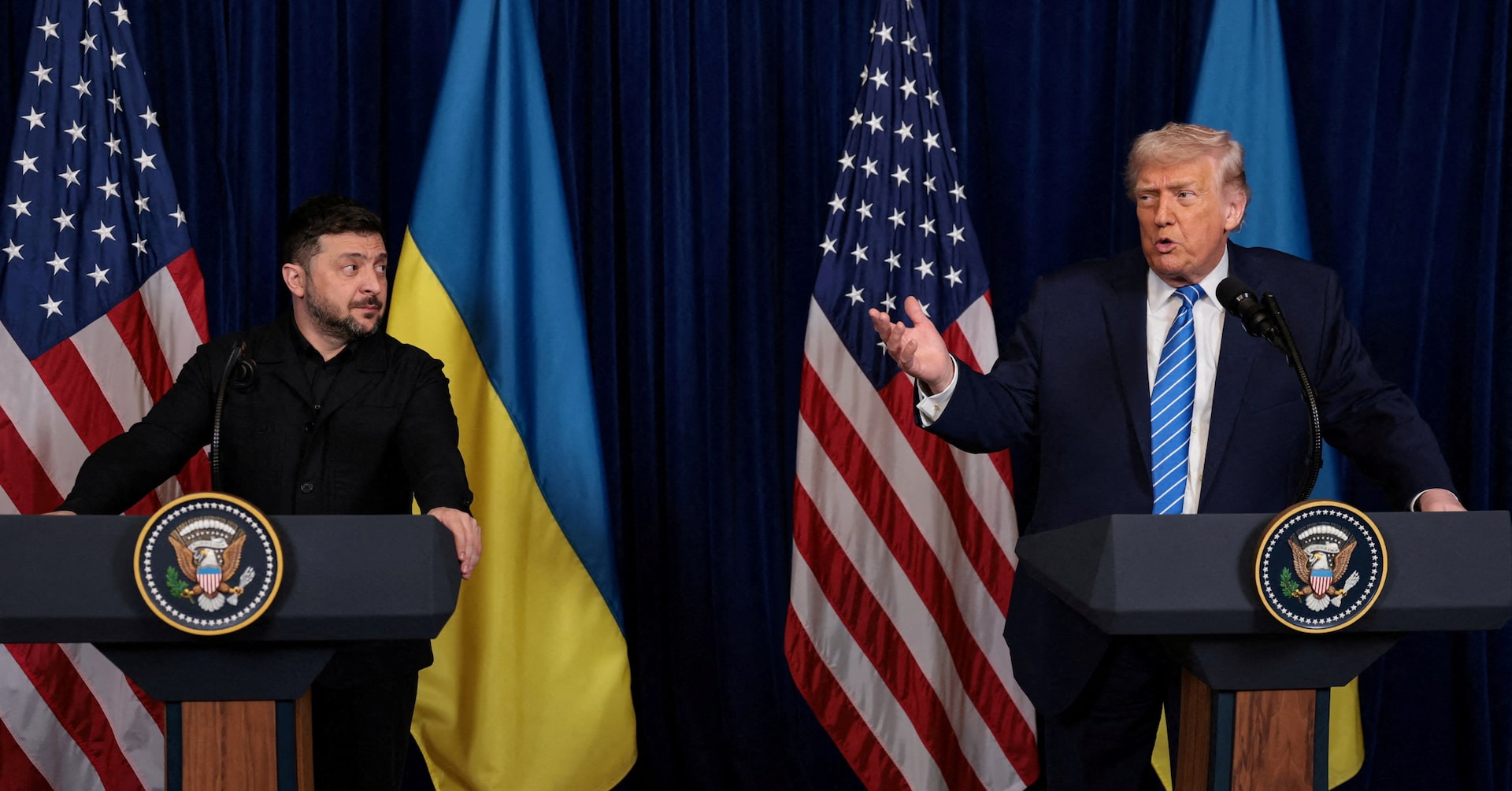 Volodymyr Zelenskiy and Donald Trump at Mar-a-Lago