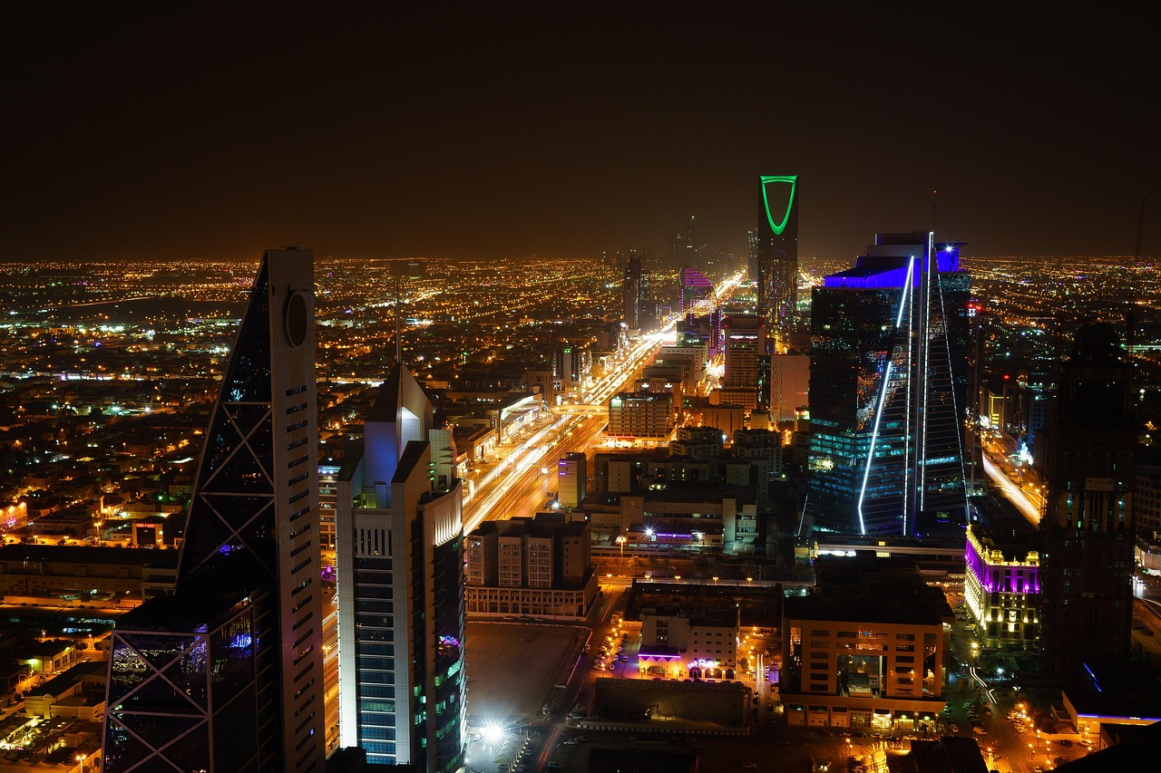 Riyadh skyline at night